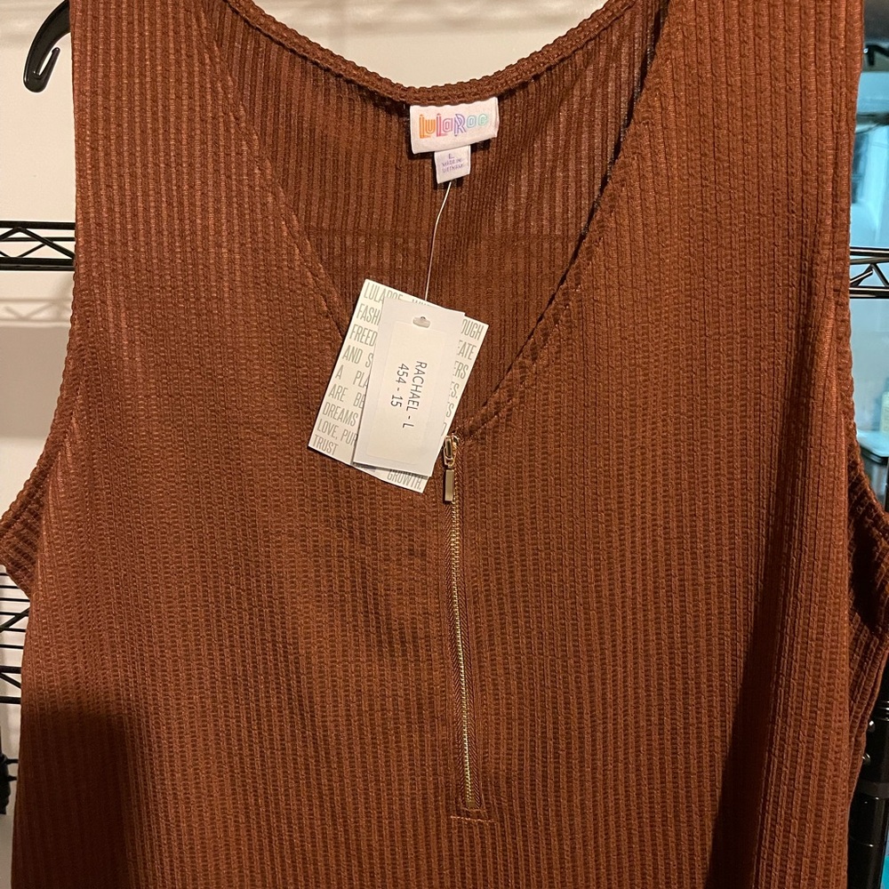 Brand new Lularoe Rachel tank with zipper size M